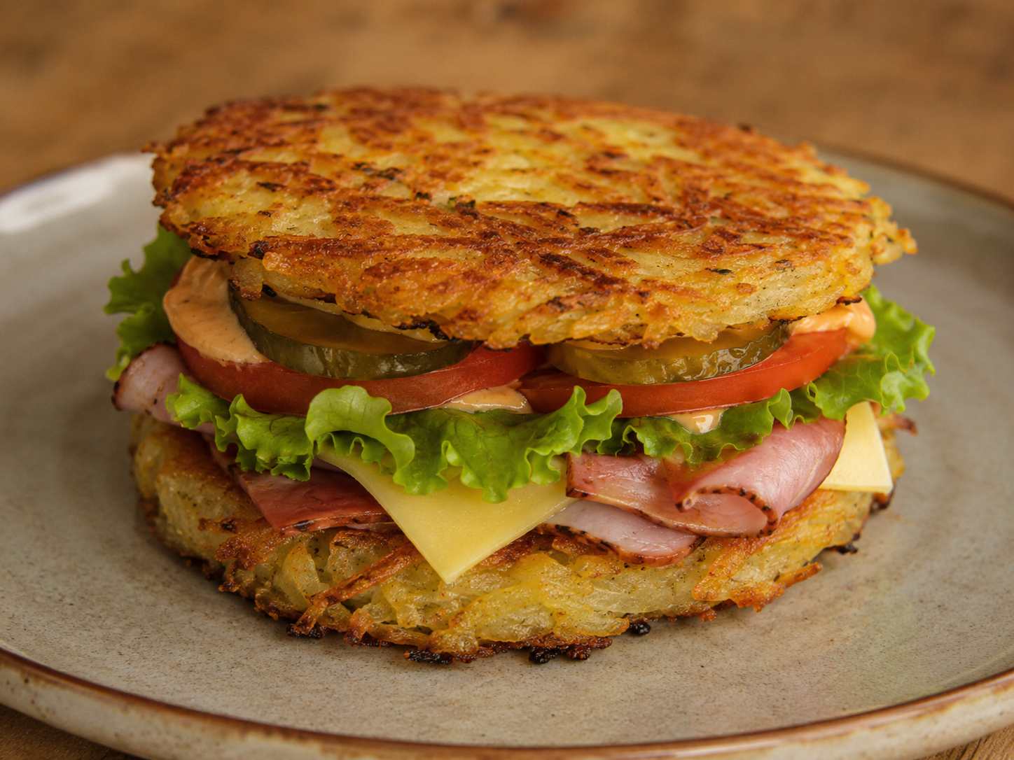 German potato pancake burger